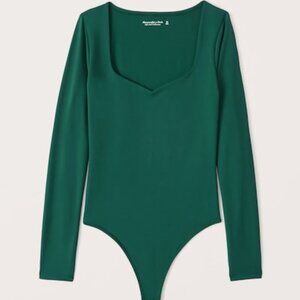 Lightly Worn Abercrombie Long-Sleeve Sweetheart Bodysuit Teal Green XL